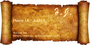 Henrik Judit névjegykártya